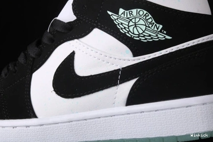 WHITE 1 MID BQ6931-103 (GS) JORDAN TEAL AIR TINT BLACK 1121